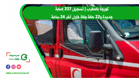 كورونا بالمغرب | تسجيل 337 إصابة جديدة و22 حالة وفاة خلال آخر 24 ساعة‎‎‎
