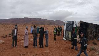 إقليم كلميم | 29 مُصابا جراء إنقلاب حافلة مسافرين بـ”تكانت”