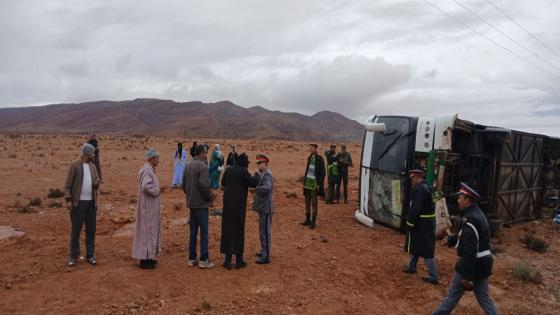 إقليم كلميم | 29 مُصابا جراء إنقلاب حافلة مسافرين بـ”تكانت”