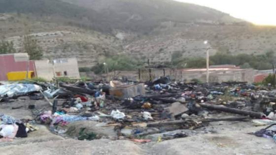 إقليم الحوز | حـريق يلتهم خيمة أسرة من متضرري الزلزال بدوار ‘تمازيرت”