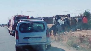 إقليم سيدي بنور | أزيد من 20 إصابة جراء إنقلاب “بيكوب”