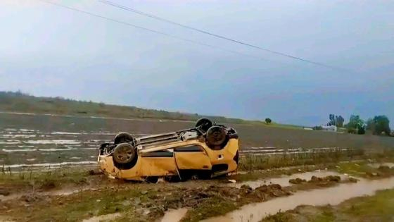 إقليم القنيطرة | إنقلاب سيارة أجرة بطريق “مولاي بوسلهام”