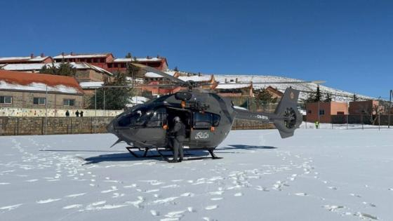 أزيلال | مروحية للدرك تنقذ طفلين من موت محقق وسط الثلوج 