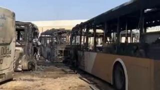 وجدة | حريق مهول يلتهم 11 حافلة بالحي الصناعي