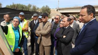 جرسيف | عامل الإقليم يتفقد سير أشغال القنطرة الجديدة لوادي ملوية + صور