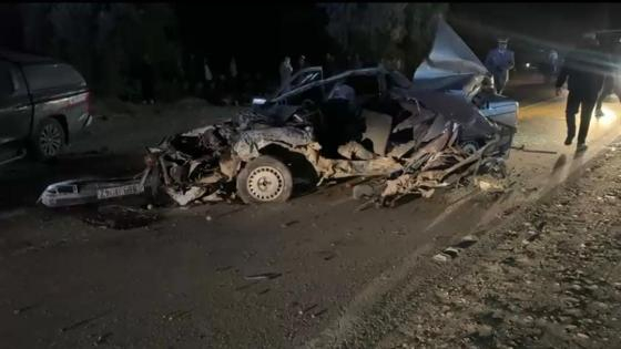 صورة الحادث المميت بطريق صاكة 