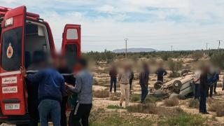 جرسيف | انقلاب سيارة بطريق صاكة يرسل ستينياً إلى المستعجلات