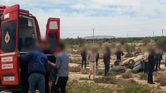 جرسيف | انقلاب سيارة بطريق صاكة يرسل ستينياً إلى المستعجلات