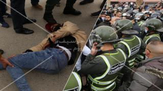 جرسيف | الأساتذة المتعاقدون يحتجون بساحة بئر أنزران لإسقاط نظام التعاقد و الأمن يمنع مسيرتهم + صور و فيديو