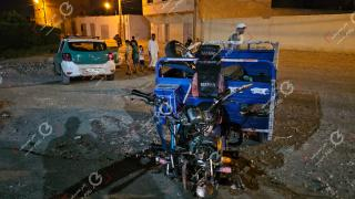 جرسيف | إصـ.ـابة شخصين إثر إصـ.ـطدام بين سيارتين ودراجة تريبرتور بطريق صاكة + صور وفيديو