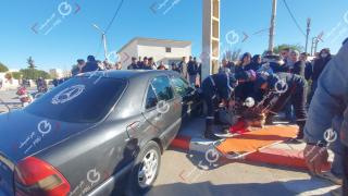 جرسيف | إصابة سيدة و نجاة رضيعها بحادث سير قرب ثانوية حسن الداخل + صور و فيديو