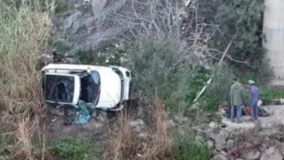 إقليم الحوز | سقوط سيارة من فوق قنطرة يودي بحياة ثلاثة أشخاص + صور