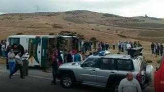 إقليم القنيطرة | مصرع شخصين و جرح العشرات حالة 07 منهم حرجة في إنقلاب حافلة لنقل المسافرين