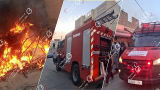 قبيل آذان المغرب | حريق مهول يشب بمنزل بزنقة العرائش بشارع عبد الكريم الخطابي (حي النكد) + صور و فيديو