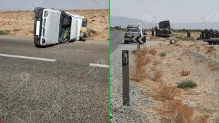 عــــاجـــل | إنفجار عجلة سيارة سياح أجانب يتسبب بحادث سير بطريق لمريجة + صور