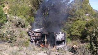 إقليم تازة | قتيلين وإنقاذ شخص ثالث إثر حادث إنقلاب وإحتراق سيارة نواحي مغراوة + صور