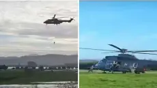 إقليم وزان | مروحية الدرك تنقذ أسرة حاصرتها سيول واد ورغة