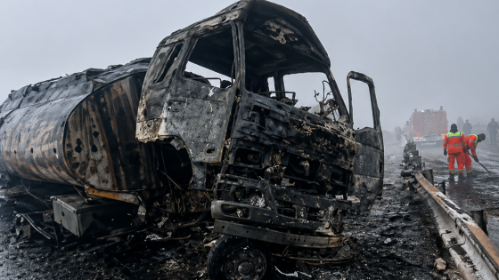 بركان | مصرع سائق شاحنة إثر إحتراقها بمنعرجات تافوغالت