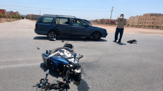 وجدة | إصابة سائق دراجة نارية في حادث إصطدام مروع